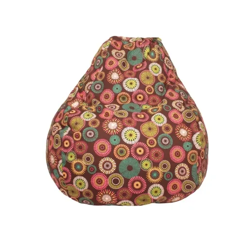 Gold Medal - From: 30011267902TD To: 30011267930TD - Large Tear Drop Cotton Bean Bag with Starburst Pinwheel Color: Brown Type of Upholsery: Cotton
