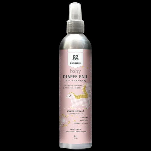 Grab Green - 233989 - Baby Diaper Pail Odor Removal Spray, Refreshing Wildflowers
