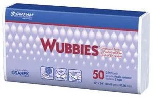 Graham Medical - 781200 - Wubbies Embossed Towel, 12" x 24", 2-Ply, White, 50/pk, 10 pk/cs