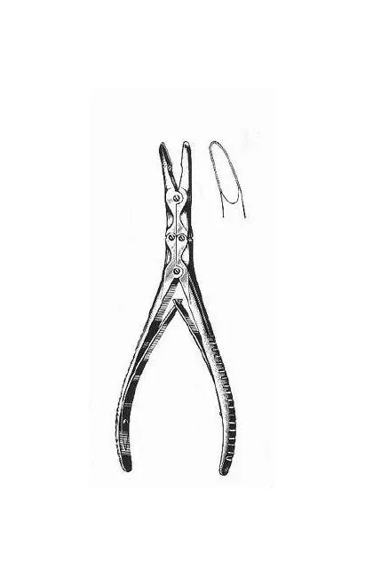 BR Surgical - H132-20518 - Rongeur Zaufal Jansen Curved Double Spring Plier Type Handle 7 Inch Length