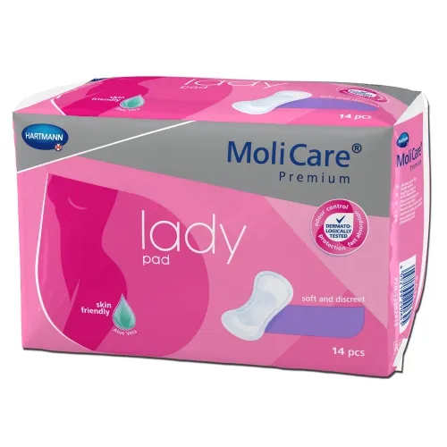 Hartmann - 168132 - MoliCare Premium Lady PadsBladder Control Pad MoliCare Premium Lady Pads 3 X 81/2 Inch Light Absorbency Polymer Core One Size Fits Most