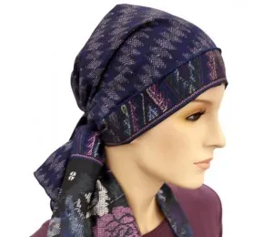 Hats For You - 155-P18-W18 - Ready-tied Cotton Lined Calypso Headscarf Emroidered Print