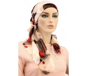 Hats For You - 156-CH18-S15 - Silk Exclusive Calypso Headscarf Flowers And Dots