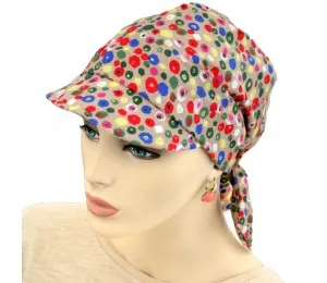 Hats For You - 400-C09-S17 - Cotton Visor Head Wrap Artistic Dots