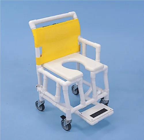 Healthline Medical Products - 791154430385 - Shower and Commode Chair Soft Seat Footrest Drop Arm