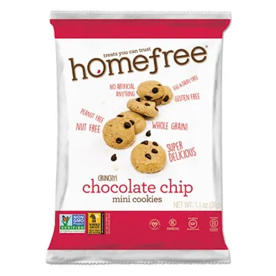 Homefree - HMF01873 - Gluten Free Chocolate Chip Mini Cookies, 1.1 Oz Pack, 30/Carton