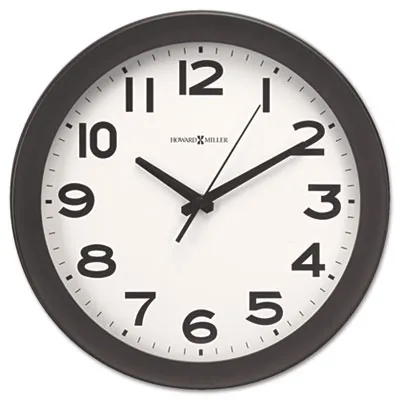 Howardmill - MIL625485 - Kenwick Wall Clock, 13.5" Overall Diameter, Black Case, 1 Aa (Sold Separately)
