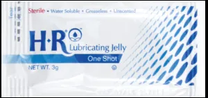 HR Pharmaceuticals - HR One Shot - 209 - Lubricating Jelly HR One Shot 5 Gram Individual Packet Sterile