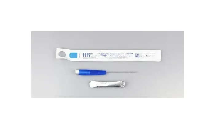Hr Pharmaceuticals - HS1206 - HR Pharmaceuticals Redicath Hydrophilic Catheter 12fr 6" With Water Bag And Touch Free Sleeve