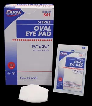 Dukal - 841 - Eye Pad, Oval, 1 5/8" x 2 5/8", Sterile, 50/bx, 12 bx/cs