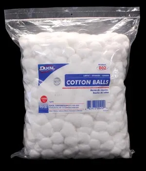 Dukal - 801 - Cotton Balls, Medium, 2000/bg, 2 bg/cs