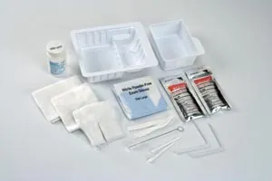 Cardinal Health - 47802 - Standard Trach Care Tray, Bottle of Sterile Saline, Includes: (2) Blue Nitrile Gloves, (1) Trach Sponge, (2) Packs Hydrogen Peroxide, (1) Drape, No Removable Basin, 24/cs (Continental US Only)