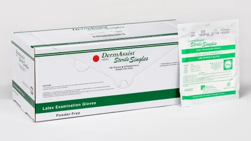 DermAssist - Innovative Healthcare - 103100 - Gloves, Exam, Small (6&frac12; - 7), Latex, Sterile, Powder-Free (PF), Singles