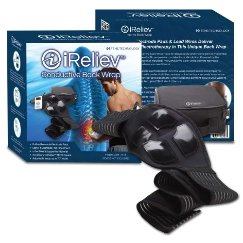 iReliev - ET-9090 - iReliev Back Pain Relief System, Dual Channel OTC TENS, Conductive Back Wrap & Carrying Case