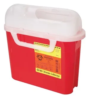 BD Becton Dickinson - 305425 - Sharps Collector, 5.4 Qt, Side Entry, Counter Balanced Door, Pearl, 12/cs (16 cs/plt) (Continental US Only)