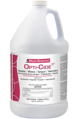Micro-Scientific - OCP04-128 - Opti-Cide3 Disinfectant, 1 Gallon Pour Bottle, 4/cs (Contenental US Only) (Item is considered HAZMAT and cannot ship via Air or to AK, GU, HI, PR, VI)  (36 cs/plt)