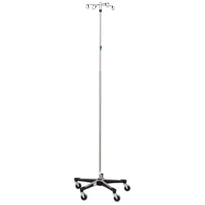 Blickman - 0517794400 - IV Stand, 4 Hook w/Thumb Operated Slide Lock w/5 Leg Base (DROP SHIP ONLY)