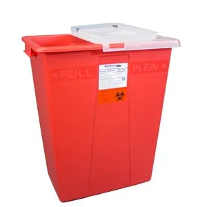 Oak Ridge Products - 0380-150R - Sharps Container 8 Gallon Red Base- Translucent Rotary Lid 10-cs
