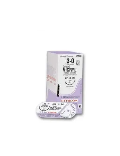 J & J Healthcare Systems - Coated Vicryl - J409G - Absorbable Suture With Needle Coated Vicryl Polyglactin 910 V130-5 1/4 Circle Taper Cutting Needle Size 8 - 0 Braided