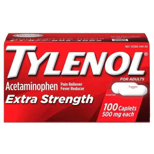 Johnson & Johnsonnsumer - Tylenol - 044909 - Tylenol Extra Strength, 500 mg Acetaminophen caplet, 100 count