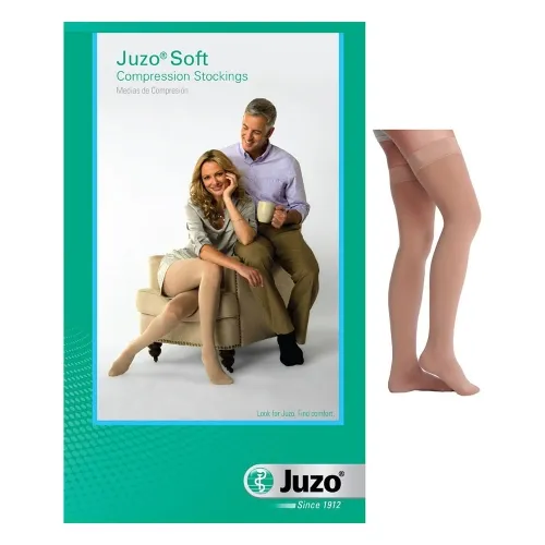 Juzo - 2002AGFFPESB573 - Juzo Soft Thigh-High with Silicone Border, 30-40, Full Foot, Cinnamon