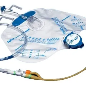 Dover - Medtronic / Covidien - 6162 - Foley Catheter Tray with #6208 Drain Bag 2000mL, Latex, 14FR, 5cc Drain Bag, Each