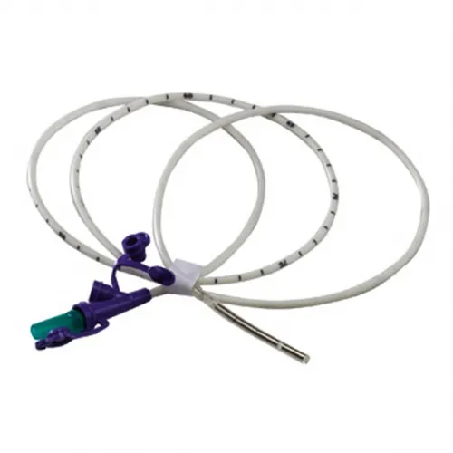 Cardinal Health - Kangaroo - 8884720855E -  Entriflex Nasogastric Feeding Tube with ENFit connection, 8 French diameter, 55" length, 5 gram weighted, radiopaque polyurethane, with rigid outlet port and stylet, DEHP free.