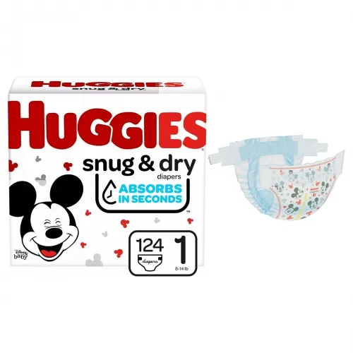 Kimberly Clark - From: 51530 To: 51534  Huggies Snug and Dry Diapers, Size 1, Giga Pack, 124 Ct