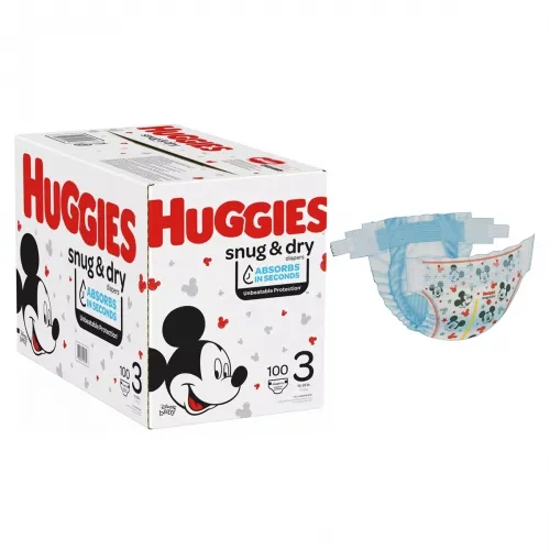 Kimberly Clark - 51532 - Huggies Snug and Dry Diapers, Size 3, Giga Pack, 100 Ct