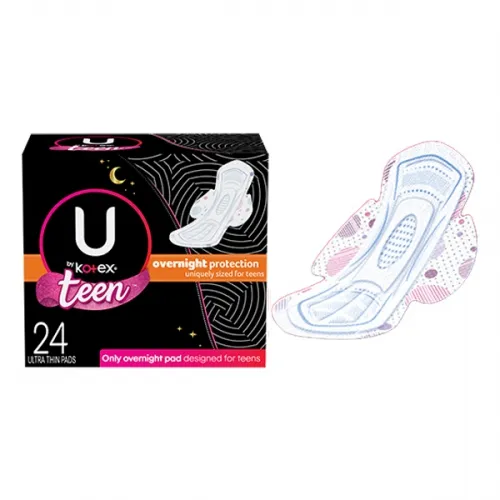 Kimberly Clark - From: 51753 To: 51753 - U by Kotex Super Premium Ultra Thin Overnight with Wings Teen Pad