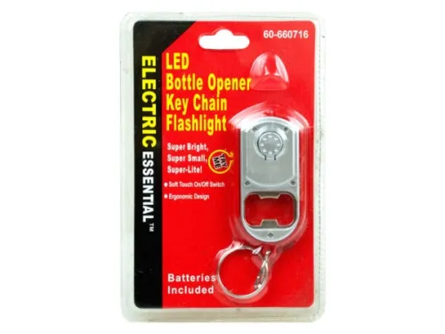 Kole Imports - AT995 - Bottle Opener Key Chain With Led Flashlight