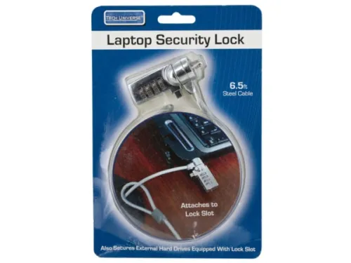 Kole Imports - EL174 - Laptop Steel Cable Security Lock