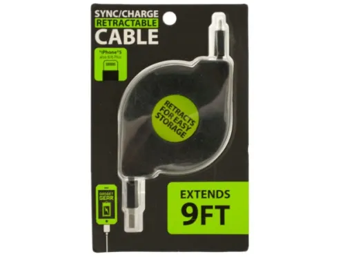 Kole Imports - EL211 - Iphone Retractable Sync &amp; Charge Cable