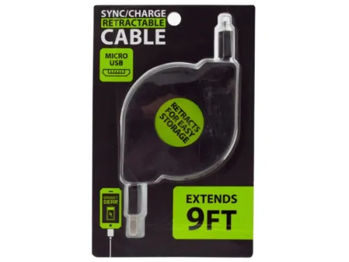 Kole Imports - EL240 - Micro Usb Retractable Sync &amp; Charge Cable