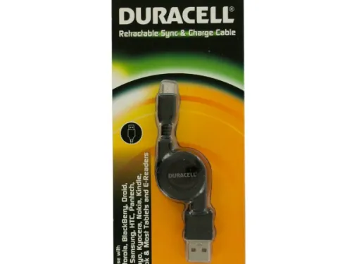 Kole Imports - EL614 - Duracell Retractable Sync &amp; Charge Cable