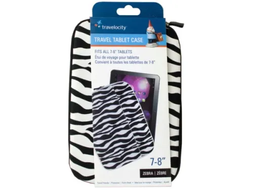 Kole Imports - EL975 - Small Zebra Travelocity Travel Tablet Case