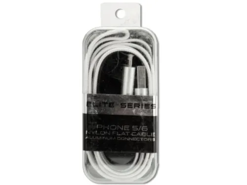 Kole Imports - EL983 - Iphone Nylon Flat Charging Cable
