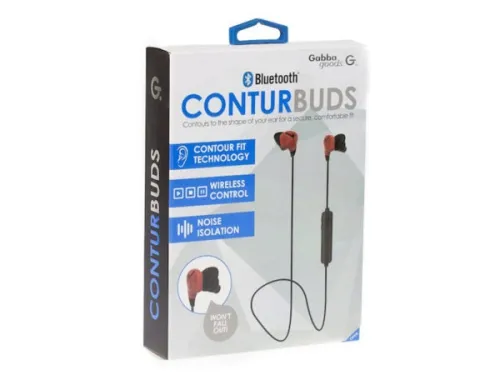 Kole Imports - EN035 - Red Bluetooth Conturbuds Wireless Sport Earbuds
