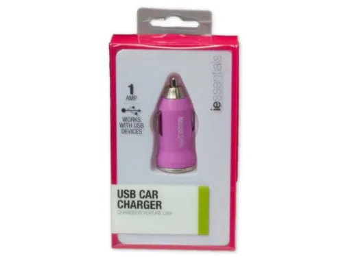 Kole Imports - EN084 - Iessentials Pink Usb Car Charger