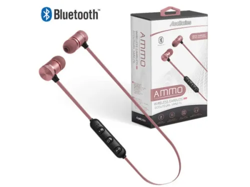 Kole Imports - EN278 - Acellories Ammo Rose Gold Wireless Bluetooth Earbuds