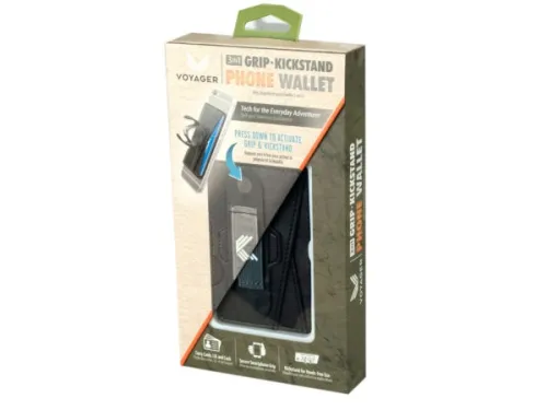 Kole Imports - EN322 - Voyager 3 In 1 Phone Wallet In Black