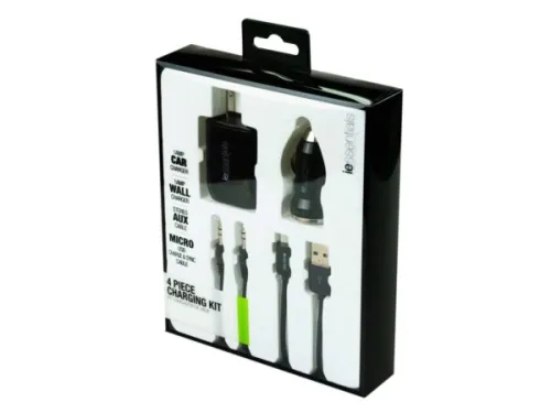 Kole Imports - En342 - Iessentials 4 Piece Micro Usb Charging Kit