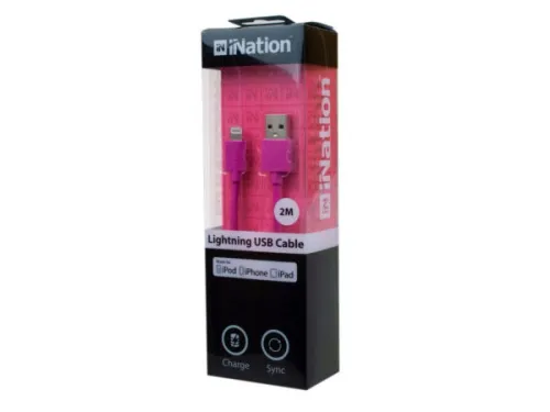 Kole Imports - EN404 - 2m Lighting Usb Cable Pink
