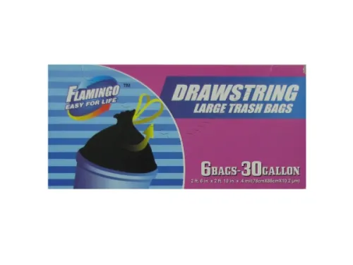 Kole Imports - GH109 - Drawstring Trash Bags, Package Of 6 30 Gallon Bags