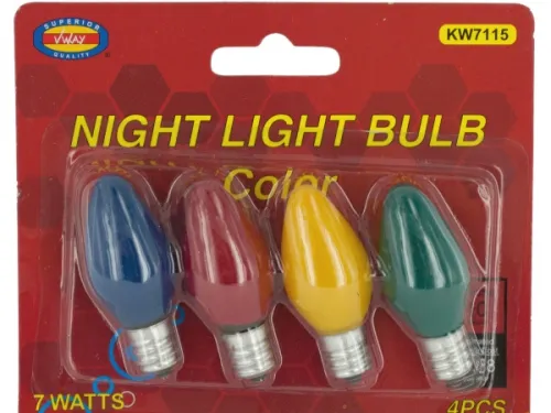 Kole Imports - HG406 - Colored Night Light Bulbs Set