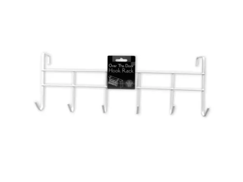 Kole Imports - HH153 - White Over The Door Hook Rack