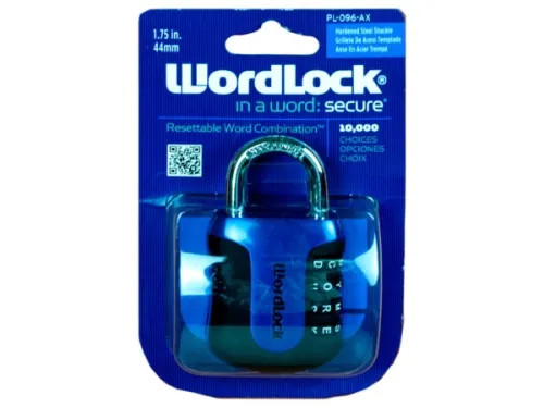 Kole Imports - KL637 - Wordlock Resettable Combo Lock In Assorted Colors On Clip St