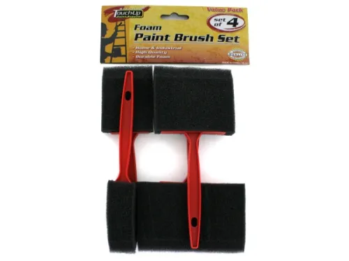 Kole Imports - ML057 - 4 Pack Foam Paint Brush Set