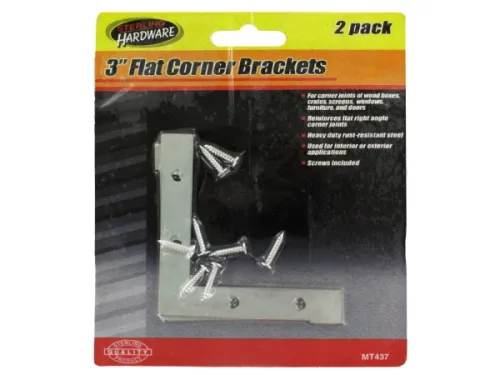 Kole Imports - MT437 - Flat Corner Brackets With Screws