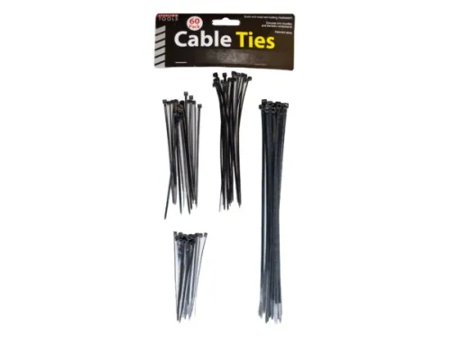 Kole Imports - MT758 - Black Multipurpose Cable Ties